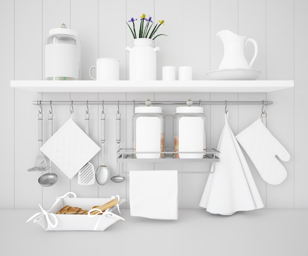 Download Realistic utensils kitchen mockup | Free PSD File