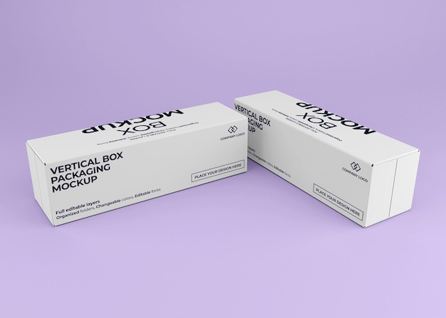 Download Premium PSD | Realistic vertical box mockup for packaging