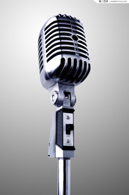 Download Free PSD | Realistic vintage microphone layered psd
