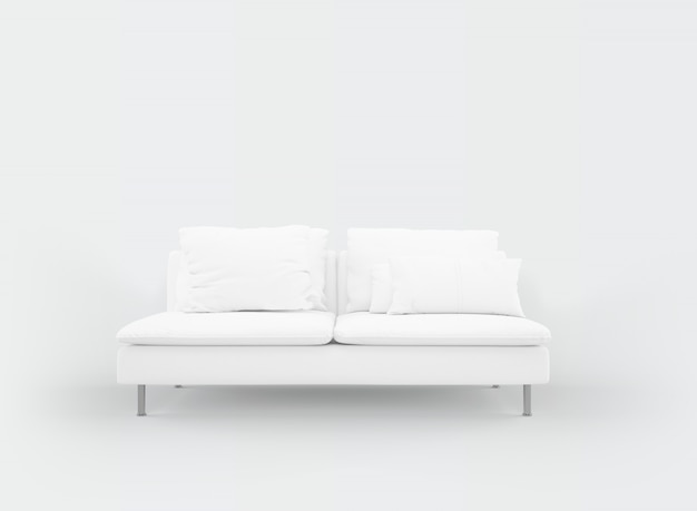 Download Realistic white sofa mockup | Free PSD File