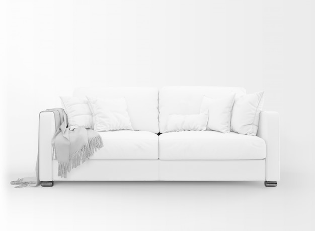 Download Free PSD | Realistic white sofa mockup