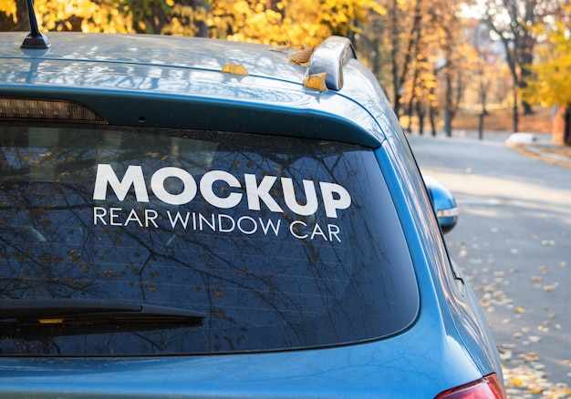 Rear window car mockup PSD file | Premium Download