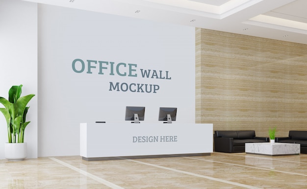Download The reception is modern style. wall mockup | Premium PSD File