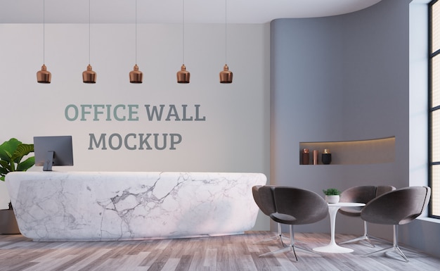 Download Premium PSD | Reception space. wall mockup