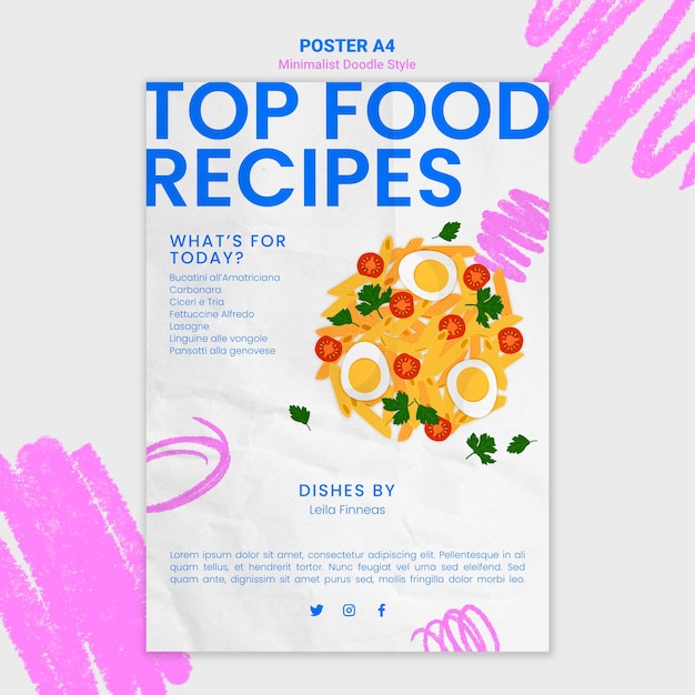 Free PSD Recipes website template poster