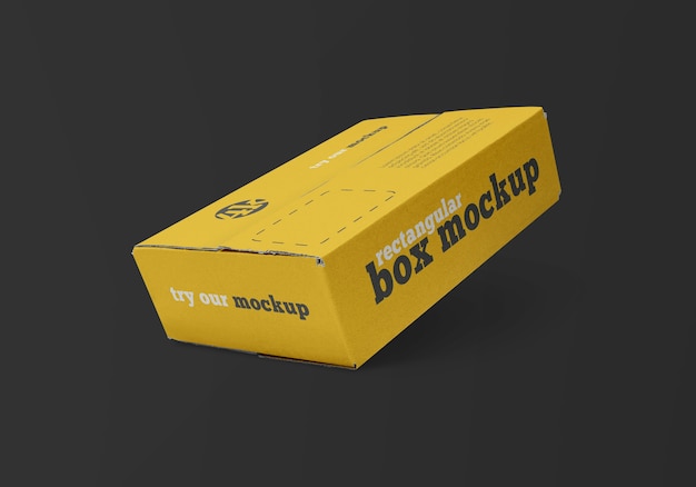 Download Premium PSD | Rectangular delivery box mockup isolated