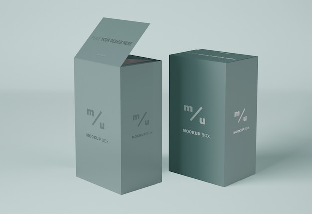 Rectangular paper boxes mockup | Premium PSD File