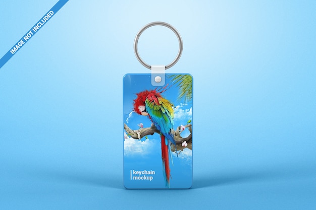 Download Premium PSD | Rectangular plastic keychain mockup