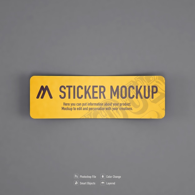 Premium PSD | Rectangular sticker mockup isolated