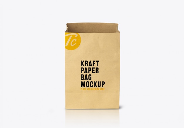 Premium PSD | Recycled brown paper bag mockup for your design