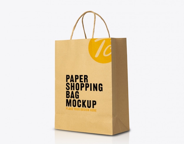 Premium PSD | Recycled kraft brown paper bag mockup for ...