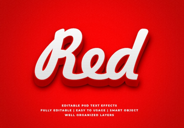 Download Red 3d text style effect mockup PSD file | Premium Download