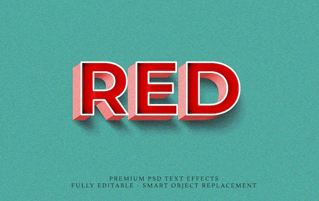 Download Red 3d text style effect psd | Premium PSD File