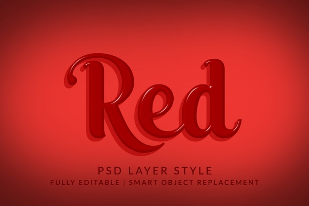 Red 3d text style effect Premium Psd