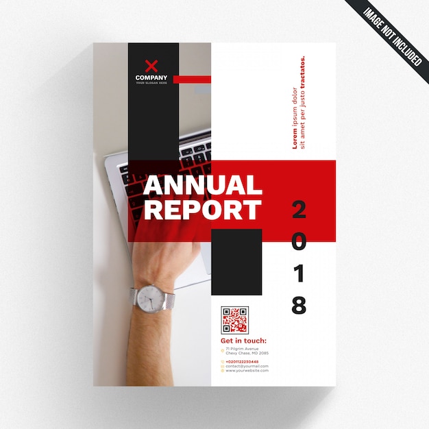 Download Red annual report cover template PSD file | Premium Download