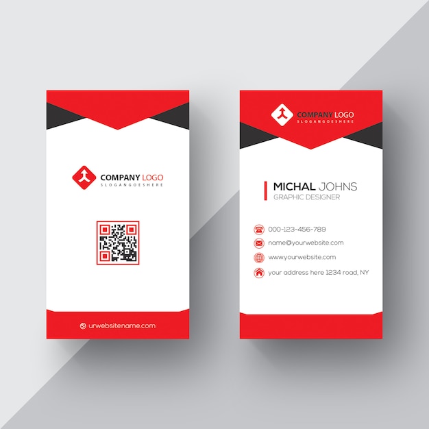 Premium PSD | Red and black business card psd