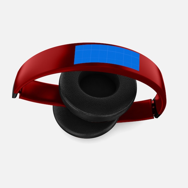 Download Premium PSD | Red headphone mockup