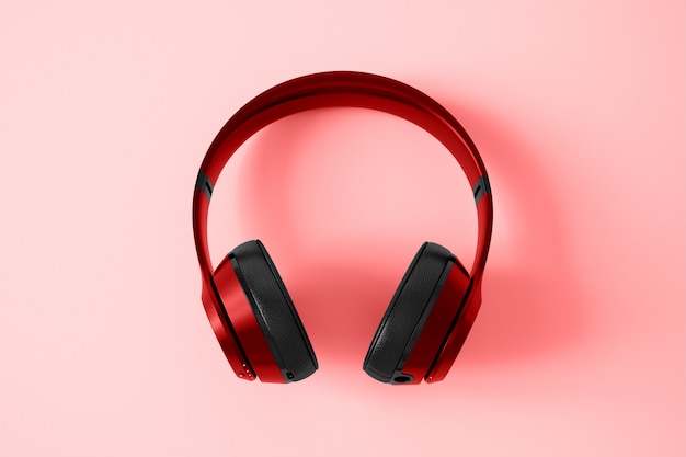 Download Red headphone mockup | Premium PSD File