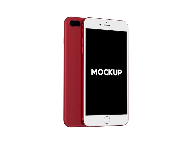 Download Red iphone 7 plus mock up design PSD file | Free Download