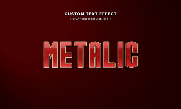 Premium Psd Red Metallic 3d Text Style Effect