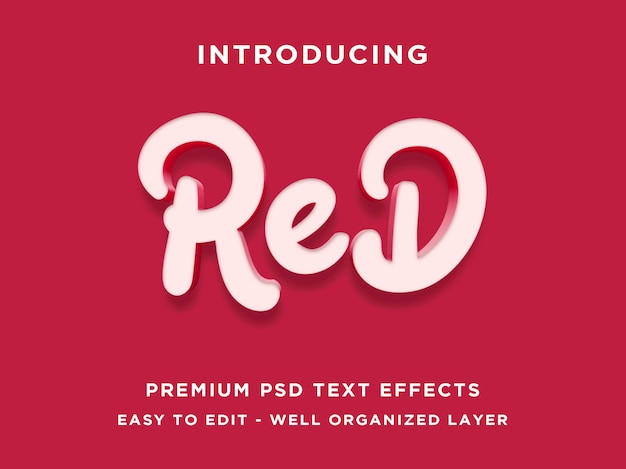 Red text effect | Premium PSD File