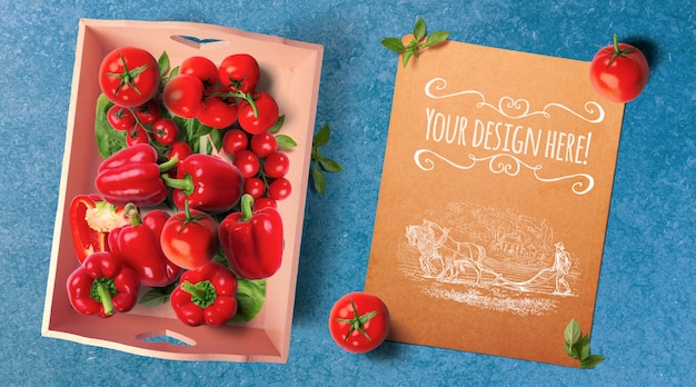 Download Premium PSD | Red vegetables with menu mockup