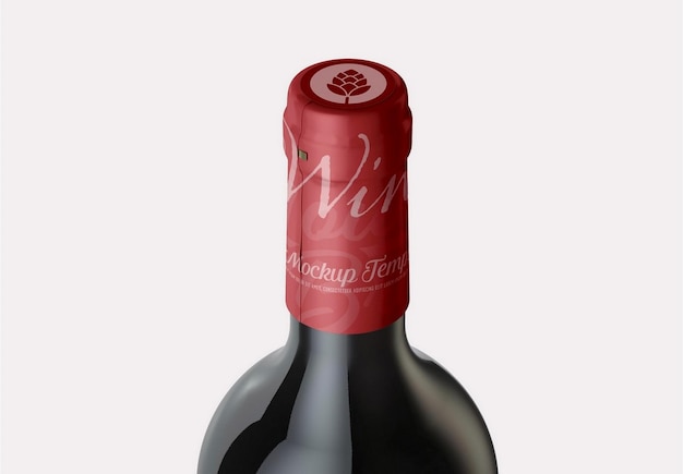 Download Premium Psd Red Wine Cap Bottle Mockup