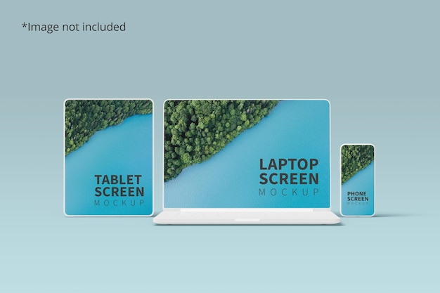 Responsive devices mockup with tablet, laptop, and phone Premium Psd