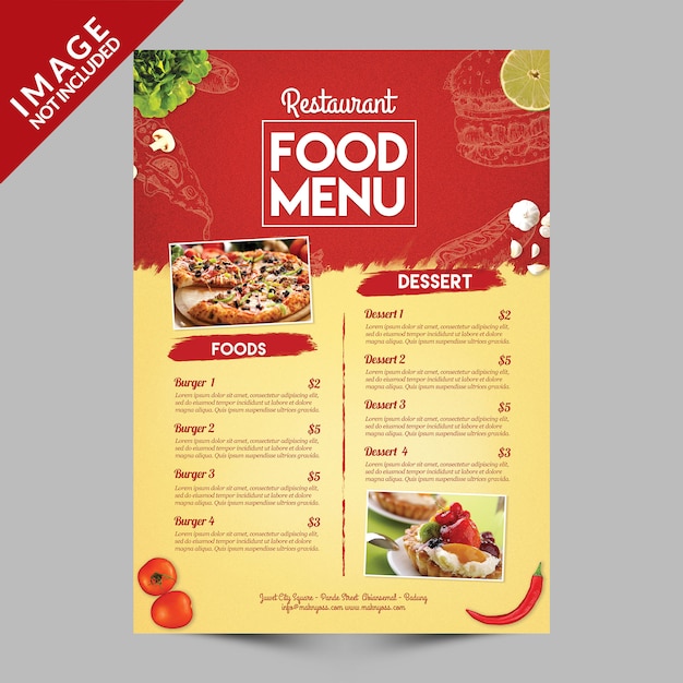 Restaurant food menu Premium Psd