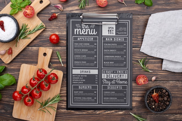 Download Restaurant menu concept mockup | Free PSD File