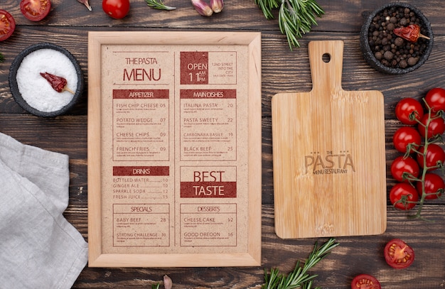 Download Restaurant menu concept mockup | Free PSD File