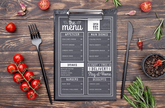 Download Restaurant menu concept mockup | Free PSD File