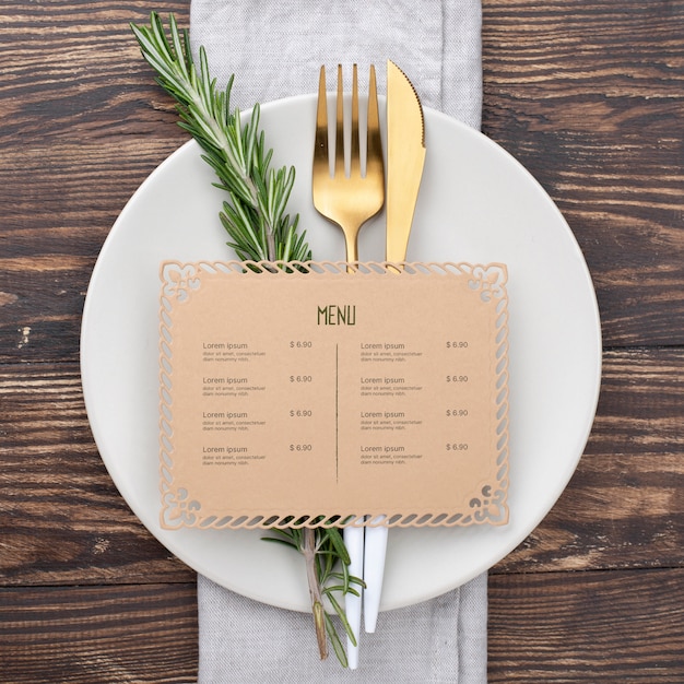 Download Restaurant menu concept mockup | Free PSD File