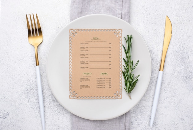 Download Restaurant menu concept mockup | Free PSD File