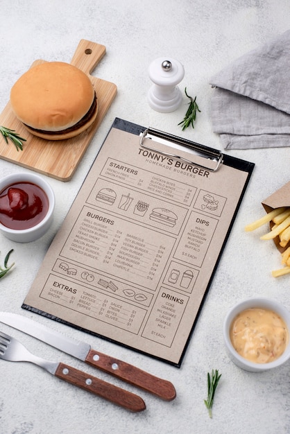 Restaurant menu concept mockup | Free PSD File