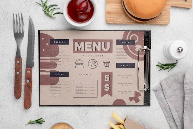 Download Restaurant menu concept mockup | Free PSD File