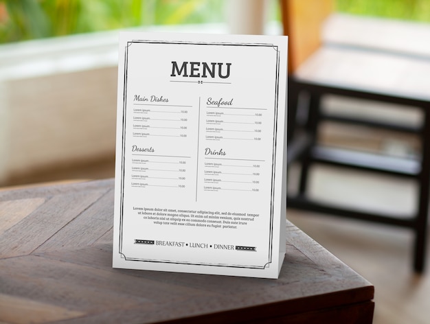 Download Restaurant menu mockup | Premium PSD File