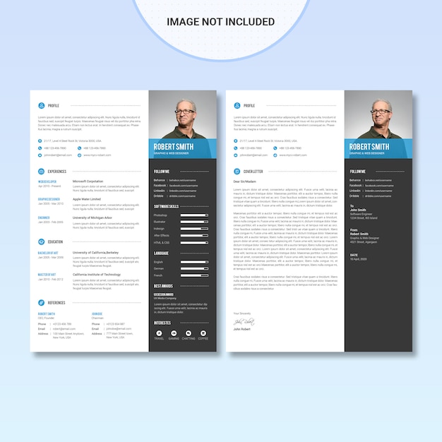 Premium PSD Resume Template With Photograph   Resume Template With Photograph 211637 12 