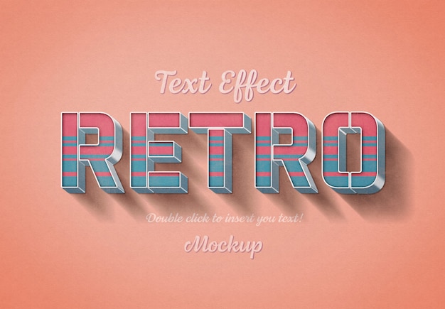 Download Retro 3d text effect mockup | Premium PSD File