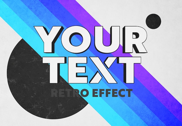 Retro pop 3d text effect mockup Premium Psd
