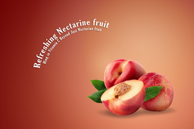 Doorweekt iets Spin Premium PSD | Ripe fresh nectarine fruit isolated