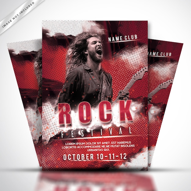 Rock festival poster or flyer template Premium Psd