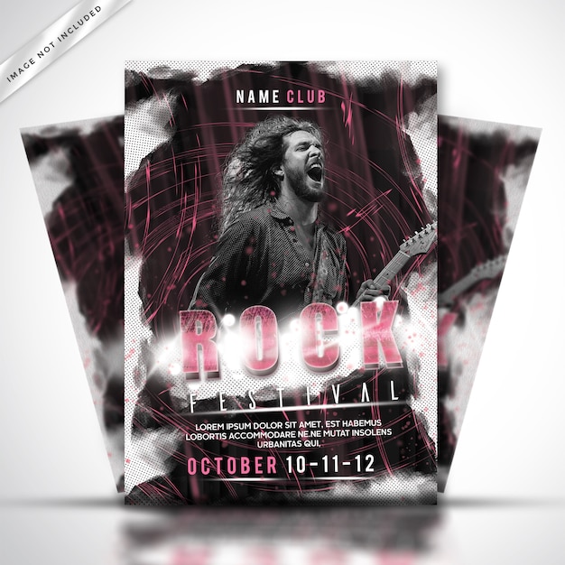 Rock festival poster or flyer template Premium Psd