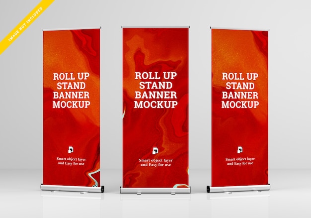 Download Roll up banner stand mockup. template psd. | Premium PSD File