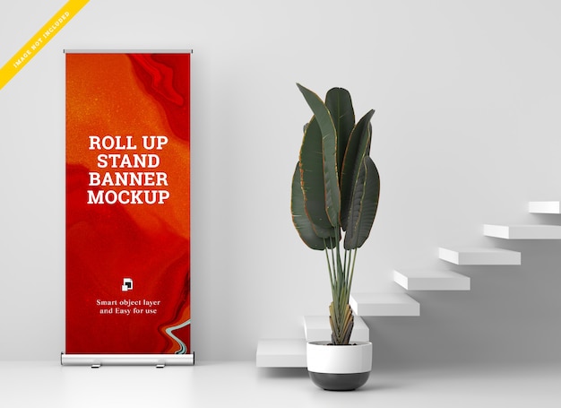 Download Roll up banner stand mockup. template psd. | Premium PSD File