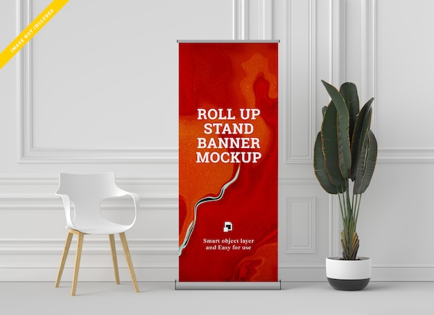 Download Roll up banner stand mockup. template . | Premium PSD File