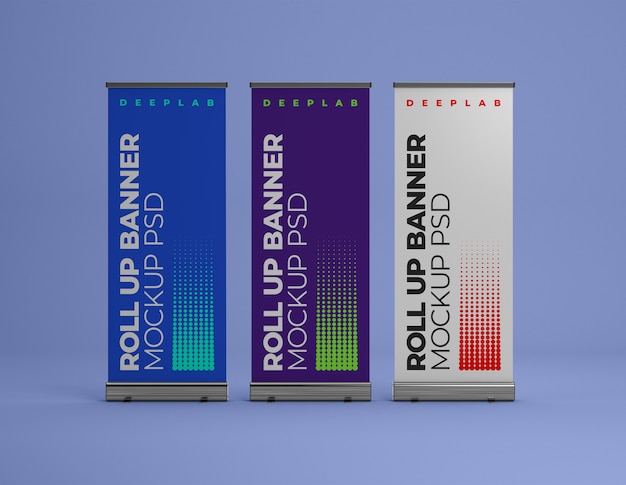 Download Premium PSD | Roll up banner with color mockup