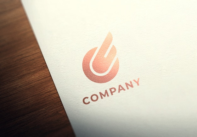 Download Rose gold foil logo mockup on textured paper style ...