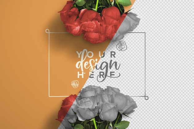 Download Roses bouquet background mockup | Free PSD File