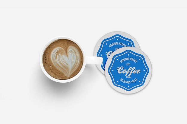 Download Premium PSD | Round coaster mockup